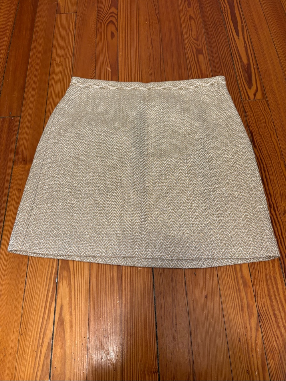 Ann Taylor Gold & Cream Skirt - Petite